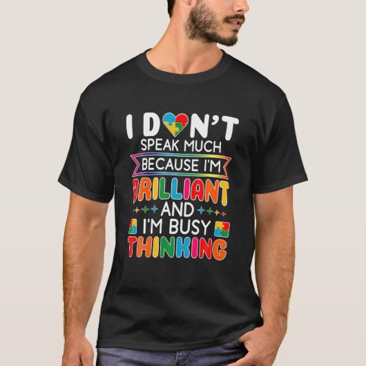 私は多くの話鮮やかな自閉症の男性ボー Tシャツ (正面)