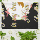 私は夢の中で出来る金が好きだ。 キッチンタオル (折り畳み)