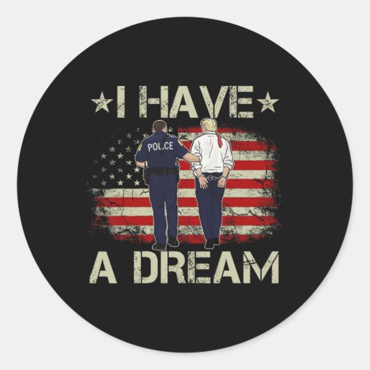 私は夢の切り詰めた警察おもしろいのことわざのユーモアを持っている ラウンドシール (正面)