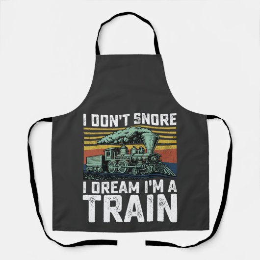 私は夢を奪わない電車のヴィンテージレトロ エプロン (正面)