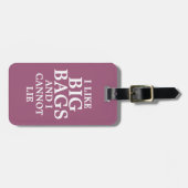 私は大おもしろいきなバッグが好きで紫を保つことはできない ラゲッジタグ (正面横)