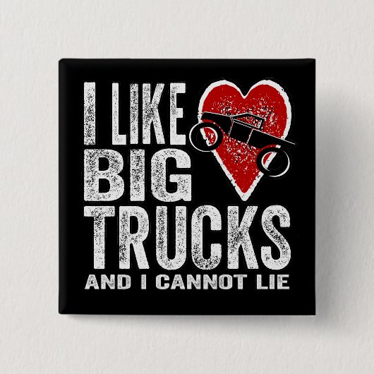 私は大きいトラックを好みます 缶バッジ (正面)