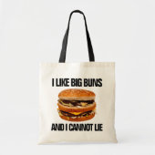 私は大きいパンを好み、おもしろいなハンバーガーあることができません トートバッグ (正面)