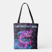 私は大きいピンクのドラゴンとのドラゴンのボート競争を愛します トートバッグ (裏面)