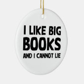 私は大きい本を好みます セラミックオーナメント (右)