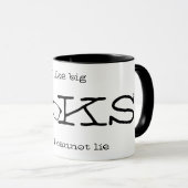 "私は大きい本を好み、愛書家"あることができません マグカップ (正面右)