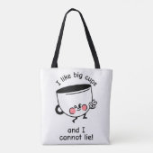 私は大きなカップが好きおもしろい- Tote Bag トートバッグ (裏面)