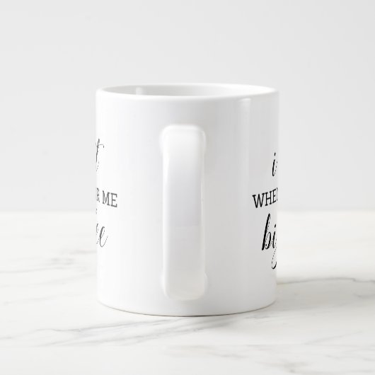 私は大きなコーヒーを注ぐ時が大好きおもしろいです ジャンボコーヒーマグカップ (裏面)