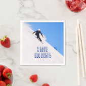 私は大きなダンプ雪スキー下り坂が大好き スタンダードカクテルナプキン (インサイチュ)