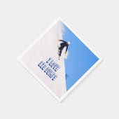 私は大きなダンプ雪スキー下り坂が大好き スタンダードカクテルナプキン (角)