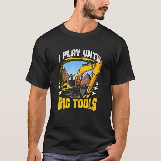 私は大きなツール掘削機の建築の開いた Tシャツ (正面)