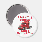 私は大きなトラックが好きで、ペテルビルトは嘘をつかない マグネット (正面/裏面)