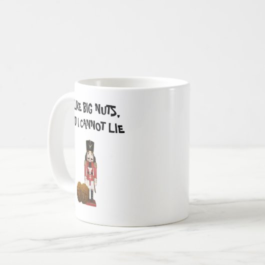 私は大きなナッツが好きで、マグマを横になれない コーヒーマグカップ (正面左)