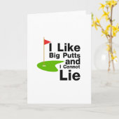 私は大きなパットが好きでゴルフは嘘がつけなおもしろいい カード (黄色い花)