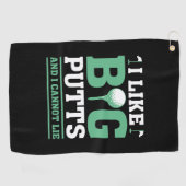 私は大きなパットが好きで嘘をつけない ゴルフタオル (横)