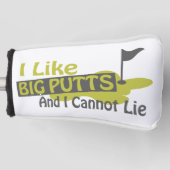 私は大きなパットが好きで嘘をつけない ゴルフヘッドカバー (正面)