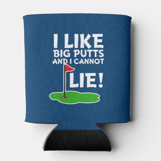 私は大きなパットが好きで、ゴルフ場おもしろいは嘘が出来ない 缶クーラー (裏面)