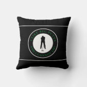 私は大きなパットのスポーツゴルファーモダンブラックグリーンが好き クッション (裏面)