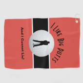 私は大きなパットゴルファーがスポーツおもしろいレッドモダンが好きだ ゴルフタオル (横)