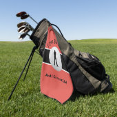 私は大きなパットゴルファーがスポーツおもしろいレッドモダンが好きだ ゴルフタオル (グリーン)