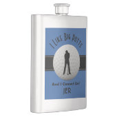 私は大きなパットゴルフユーモア引用文モノグラムのブルー フラスク (右)