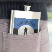 私は大きなパットゴルフユーモア引用文モノグラムのブルー フラスク (インサイチュ)