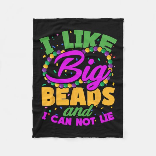 私は大きなビーズが好きで嘘ができない フリースブランケット (正面)