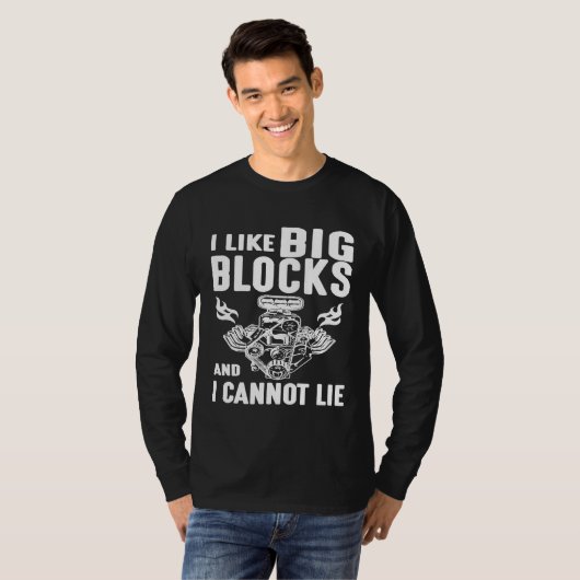 私は大きなブロックが好きで嘘をつけないデザイン Tシャツ (正面フル)