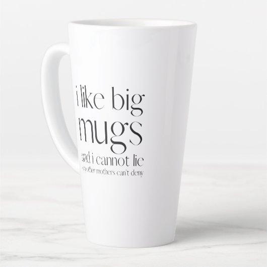 私は大きなマグカップが好きで、私は嘘をつくことができない – おもしろマグカップ カフェラテマグ (左アングル)