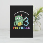 私は大きなモンスター今3rd誕生日パーティギフト 招待状 (スタンド正面)