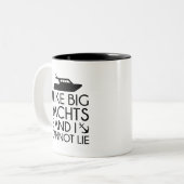 私は大きなヨットが好きだ ツートーンマグカップ (正面左)