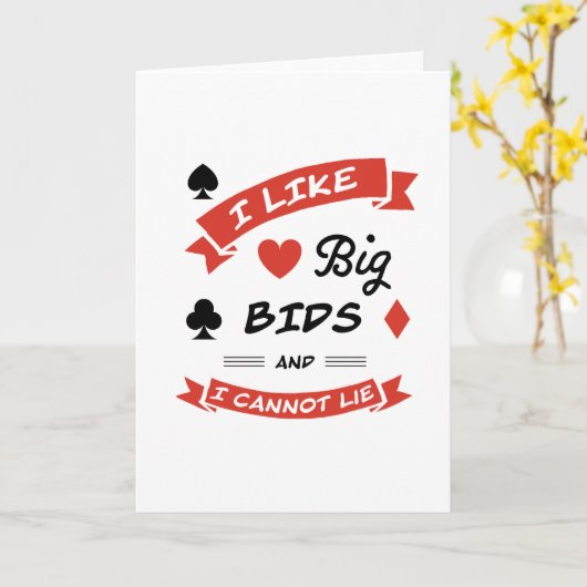 私は大きな入札が好きで、私は嘘をつくことができない – 契約ブリッジ カード (黄色い花)