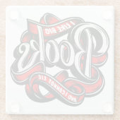 私は大きな書道が好きだ ガラスコースター (裏面)