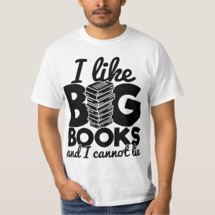 私は大きな本が好きで嘘が読つおもしろいかない Tシャツ