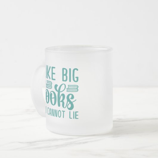 私は大きな本が好きで嘘をつけない フロストグラスマグカップ (正面左)