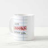私は大きな本が好きで、図書館に横になれおもしろいない コーヒーマグカップ (正面左)