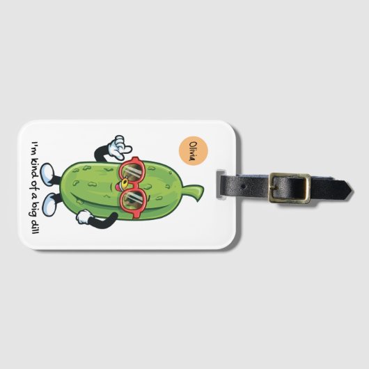 私は大きな病気のようなものだ |サングラスを着たピクルス ラゲッジタグ (正面横)