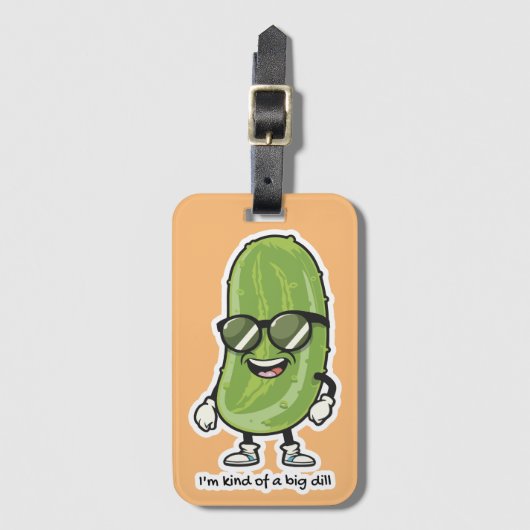 私は大きな病気のようなものだ |サングラスを着たピクルス ラゲッジタグ (正面縦)