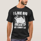 私は大きな胸が好きで、感謝の気持ちで横になれない Tシャツ (正面)