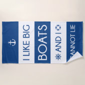 私は大きな船が好きで嘘をつけない ビーチタオル (正面)