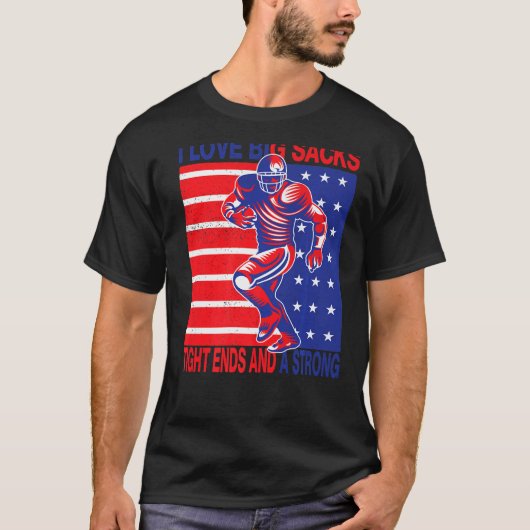 私は大きな袋のタイトな端と強いDアメリカFlaが大好き Tシャツ (正面)
