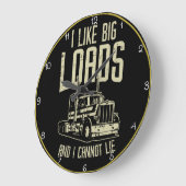 私は大きな負荷のトラック運転手のユーモアが好き ラージ壁時計 (傾斜)