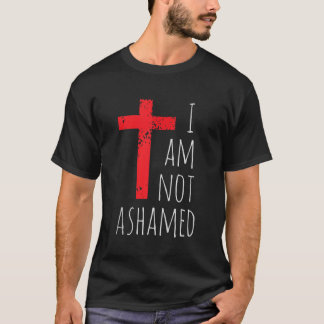 私は大きな赤十字ゴスペルChristian Taを恥じていない Tシャツ