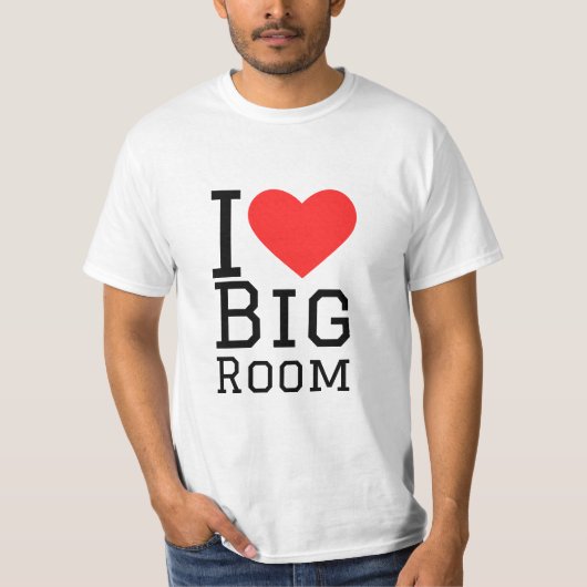 私は大きな部屋が大好きだ Tシャツ (正面)