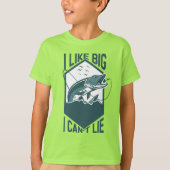 私は大きな魚が好きで、パイク噛みたくて嘘をつけない Tシャツ (正面)