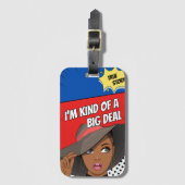 私は大きな黒い女性の荷札のようなものだ ラゲッジタグ (正面縦)