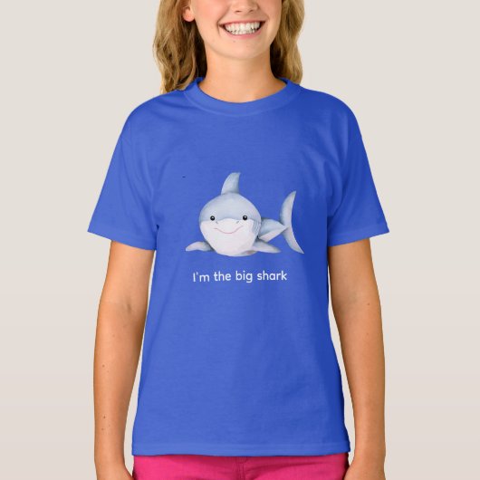 私は大シャークの子供のTシャツだ | おもしろいハロウィーン Tシャツ (正面)