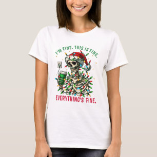 私は大丈夫です、すべて大丈夫ですスケルトン Tシャツ