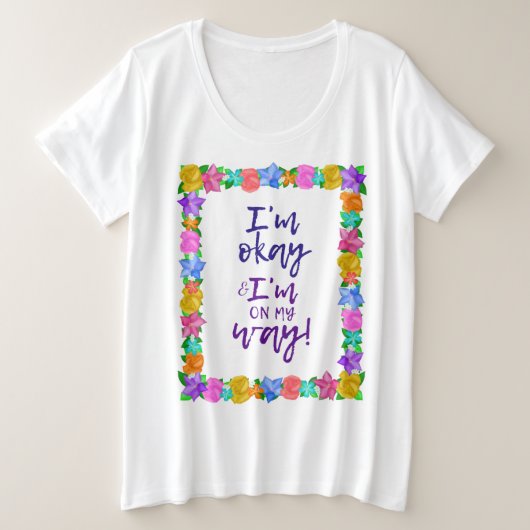 私は大丈夫で私はJoyce Meyerに行く プラスサイズTシャツ (デザイン正面)