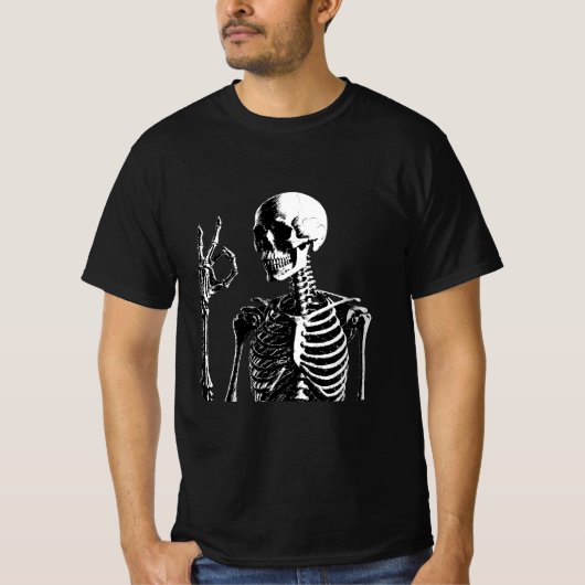 私は大丈夫ドクロ Tシャツ (正面)